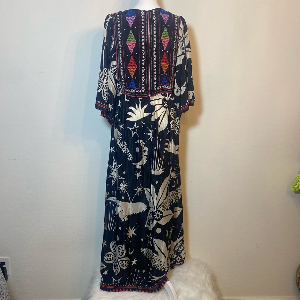 FARM Rio Black and White Cerrado Sky Maxi Dress Mid. Sz L NWT - Picture 4 of 12
